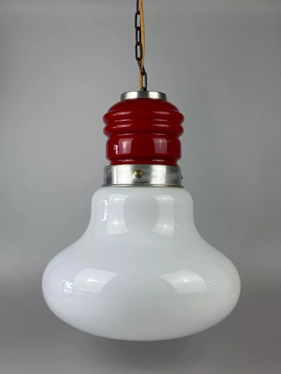 Image 1 of Lampada a sospensione anni '60-'70 Lampada da soffitto in vetro di Murano Italia Design Space Age