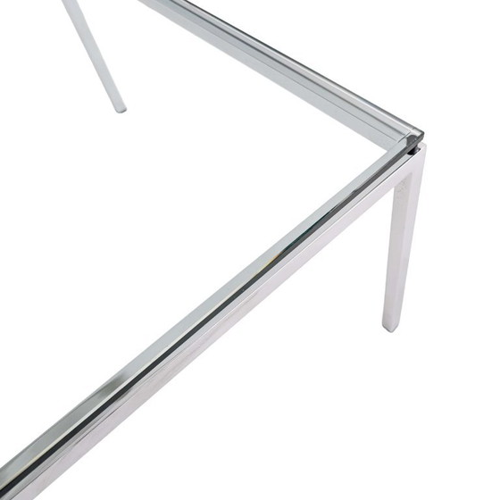 Knoll Vintage Coffee Table Glass Chrome 70s square 75x75 (photo 4 of 6)
