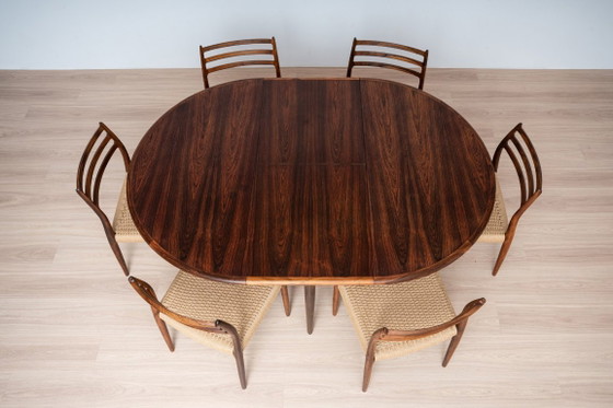 Tavolo da pranzo Niels Otto Møller Model 15 con sei sedie Model 78, J.L. Møller, Danimarca, anni '60 (photo 6 of 21)