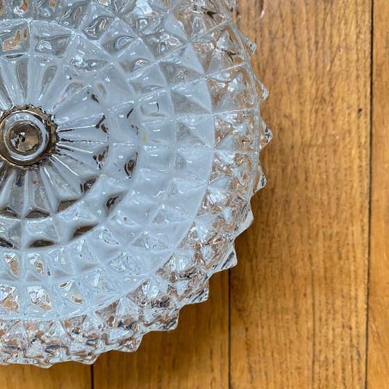 Image 1 of Lámpara de techo o pared de cristal moldeado pequeña