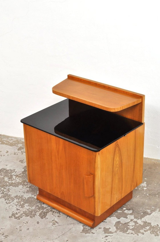 Comodini Art Déco Jindrich Halabala, anni '40 – Glass, Wood (photo 12 of 13)