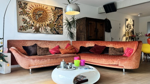 Moroso Newtone - Combinación de sofá cama con forma de lágrima extremadamente rara – hoekbanken, Textile, Metal