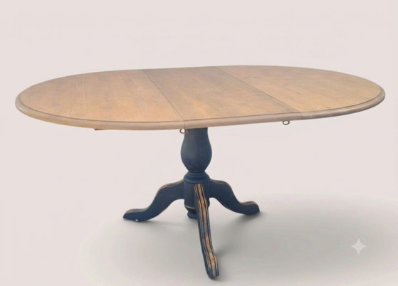 Extendable Round Table with Central Pedestal Base – Country Chic Style - Interior's Creation – Interior’s (photo 13 of 15)