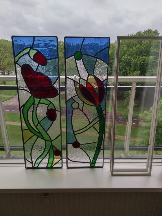 Image 1 of Stained Glass Art Front Windows - Decorative Panels