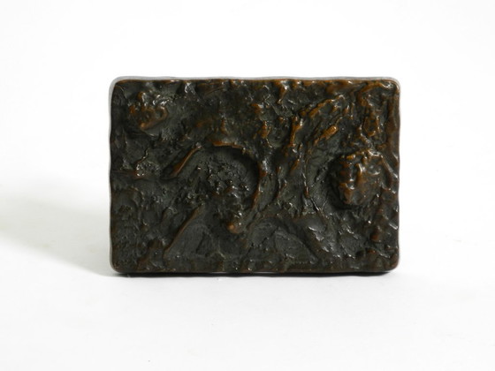 Image 1 of Maniglia a spinta brutalista in bronzo massiccio e pesante degli anni '70 di Alpan Germania