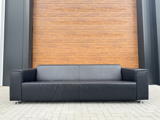 Schwarzes Ledersofa l252