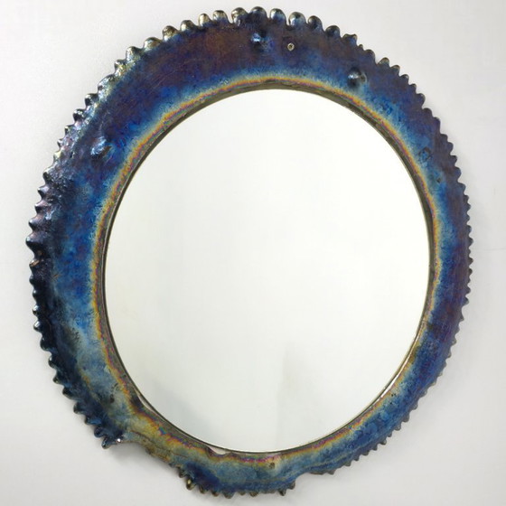 Image 1 of Brutalistischer Spiegel, 1960er Jahre, Aluminium, Emaille, Mitte des Jahrhunderts