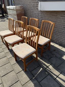 6x vintage teakhouten stoel ‘80