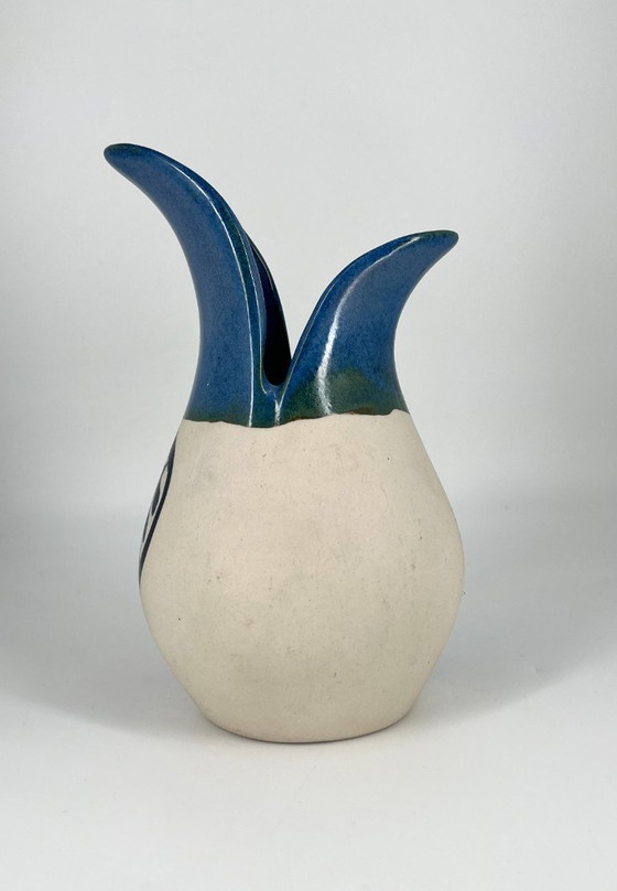 Image 1 of Alfonso Otero Regal “Picasso Face” Vase – Signed Art Ceramic / Cubist Design (20 cm)