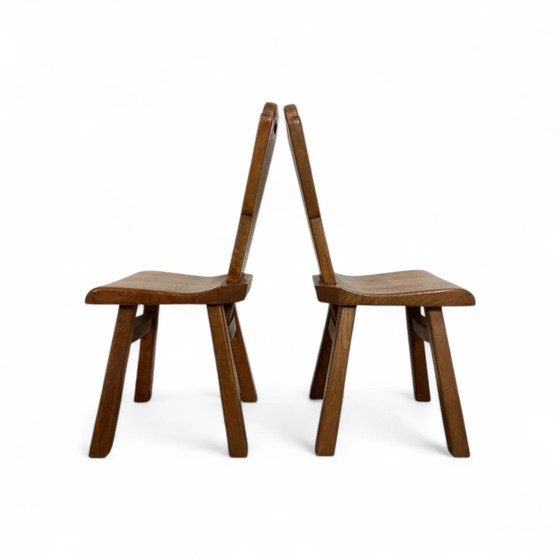 4 x Mid-Century Brutalist Dining Chairs, Belgium / 1970s – Mid Century Modern (photo 5 of 8)