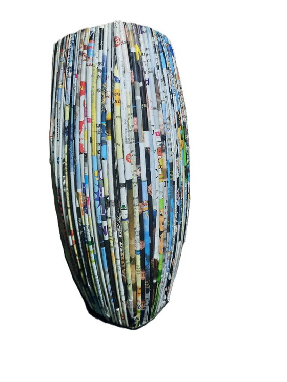 Image 1 of Unique Handmade Ceramic Vase 'Gari' – Indonesian Ceramic Artwork with Recycled Paper