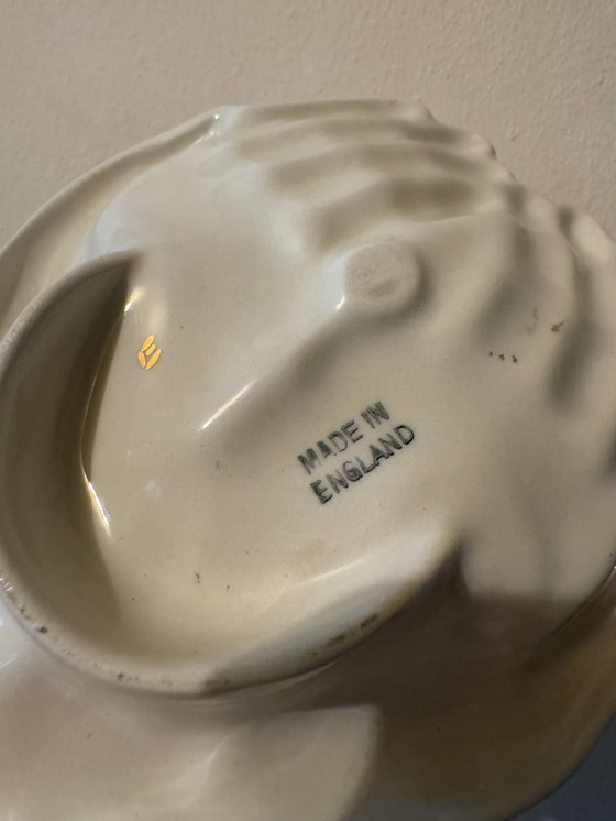 Image 1 of Vide Poche Mains Porcelaine Or Années 60