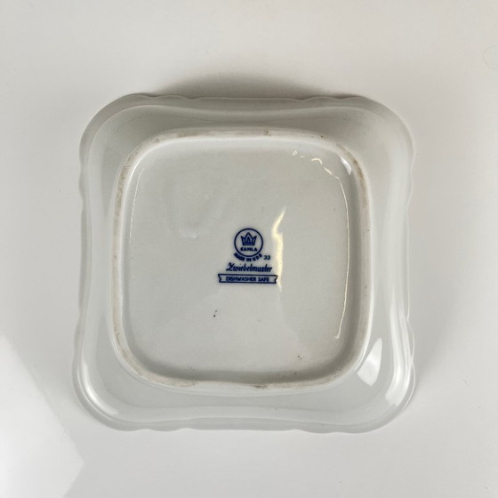 Image 1 of Coppia di piatti quadrati in porcellana, Blue Onion Kahla – Germania dell’Est, 1960–1980