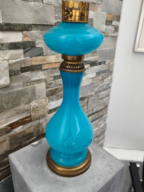 Lampe vintage verre opalin 1960s style Napoléon 3 (photo 6 of 11)