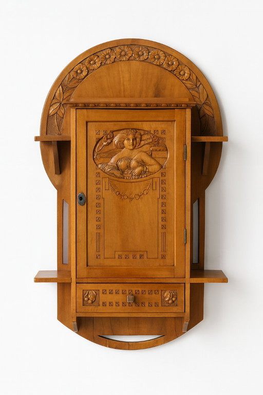 Gabinete de boticario Art Nouveau, década de 1900