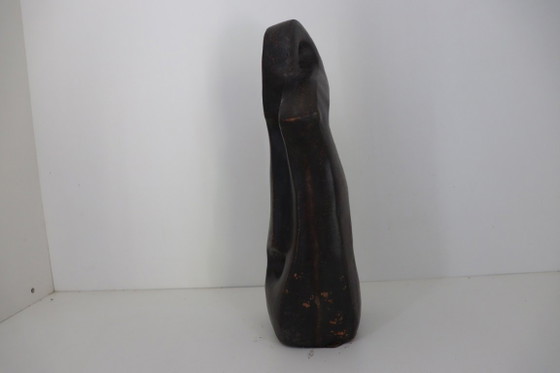 Vintage Abstract Ceramic Sculpture 'THOM' – 1980s (Bronze-look) (photo 4 of 6)