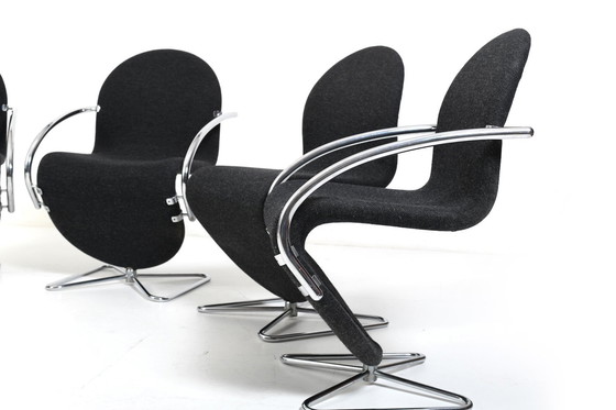 Image 1 of Verner Panton para Fritz Hansen 1973 Serie 1-2-3 Base de mariposa