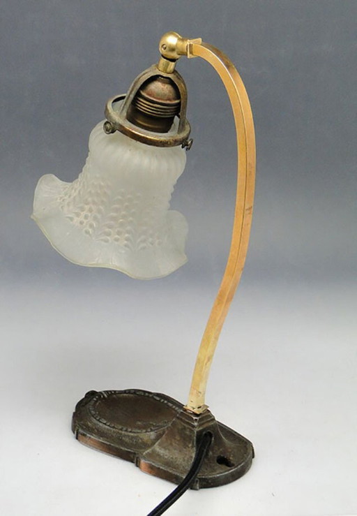 20th Century Glass And Metal Table Lamp, Austria-Hungary, 1890s – tafellampen (photo 2 of 19)