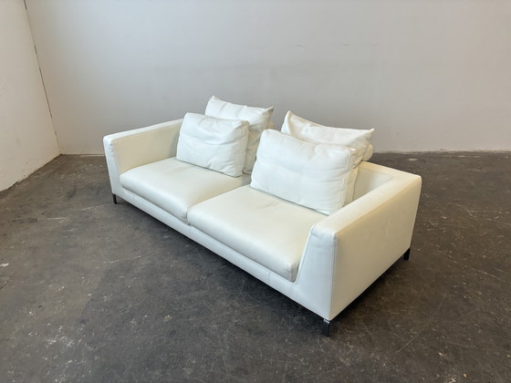 Image 1 of Sofá de diseño Ray de B&B Italia, cuero blanco