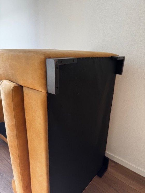 Image 1 of Canapé en cuir mangowood avec causeuse et pouf