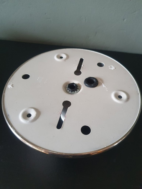 Image 1 of Art Deco ceiling light made of opal glass. Unique shape with a retro design.