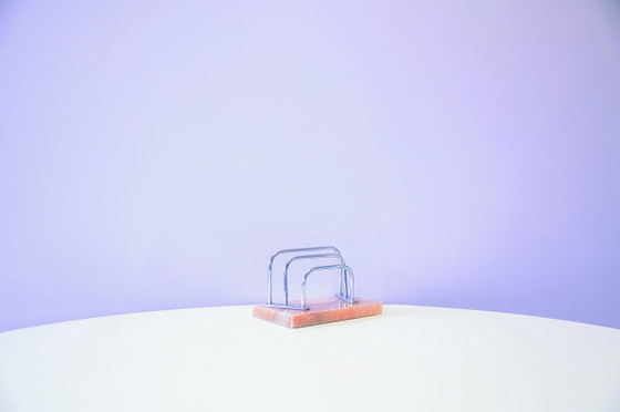 Marble Letter Holder Chrome Brackets – Decorative Objects (photo 3 of 5)