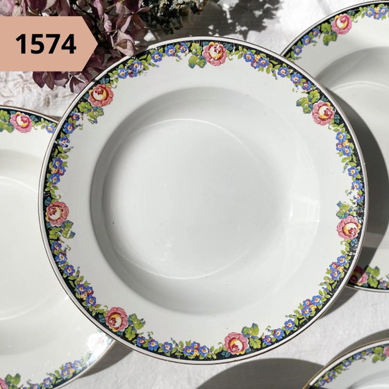 Piatto Fondo Individuale in Maiolica Floreale Vintage – Stoviglie, Retro (photo 4 of 19)