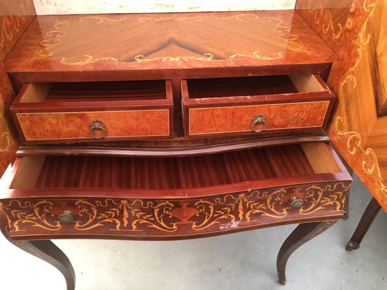 Vintage Italian Inlaid Burr Cocktail Cabinet, 1950s, Liquor cabinets, Italian Design (photo 9 of 12)