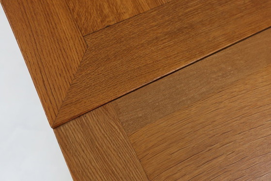 Image 1 of Table de salle à manger extensible Art déco en chêne massif, années 1940