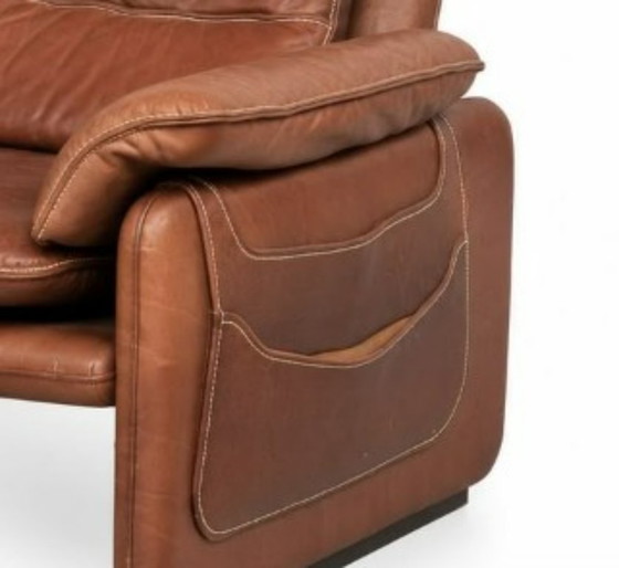 de Sede DS 61 Divano in Pelle con Portariviste Originale, Divani 2 posti, Legno, Marrone, Vintage (foto 5 di 6)
