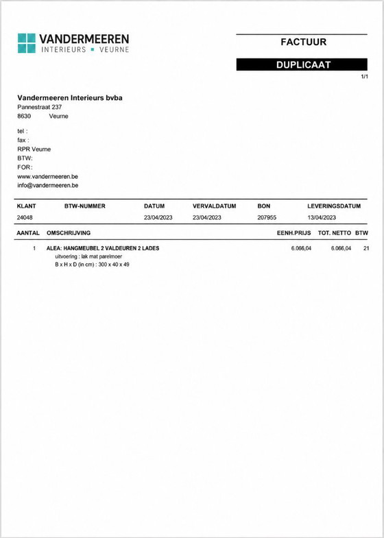 Designer Wall-Mounted Unit / TV Unit ALEA – 300 cm – white lacquer – new price ± €6,000 – TV furniture, Wood (photo 3 of 5)