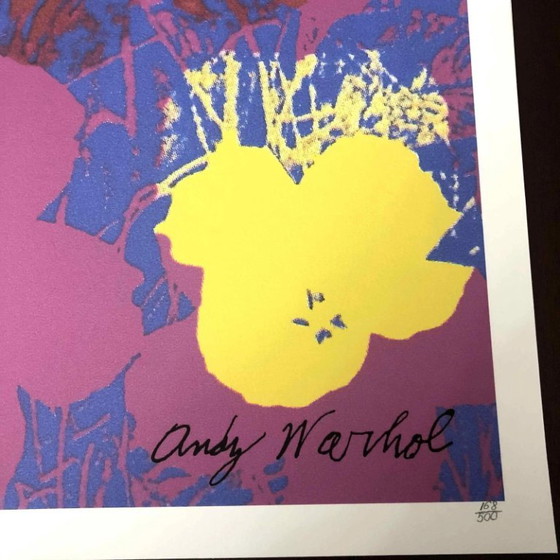 Litografía "Flores de amapola" de la década de 1990, inspirada en la obra de Andy Warhol. (photo 4 of 11)