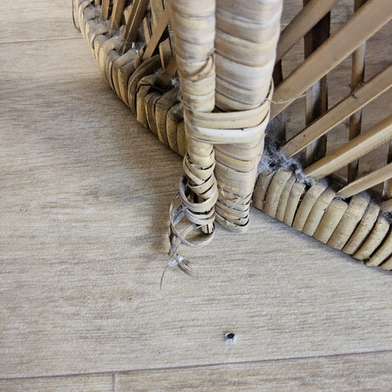 Image 1 of Vintage geweven Rotan / Rattan Stoel / luie bohemian stoel ( lazy Rotan chair )