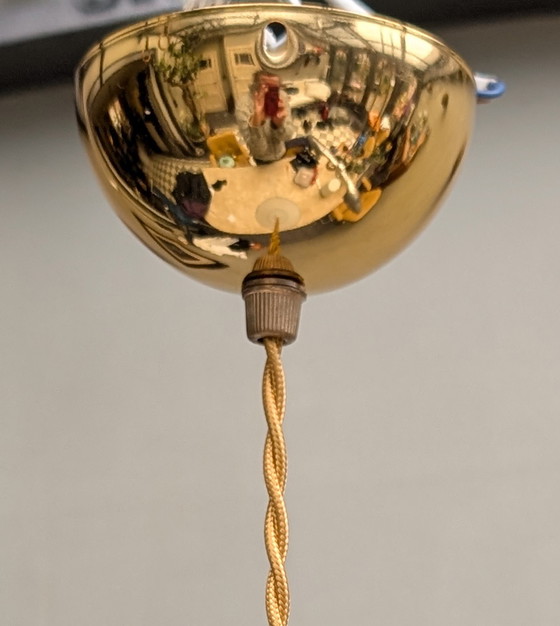 Image 1 of Lampada a sospensione francese in vetro satinato degli anni '60