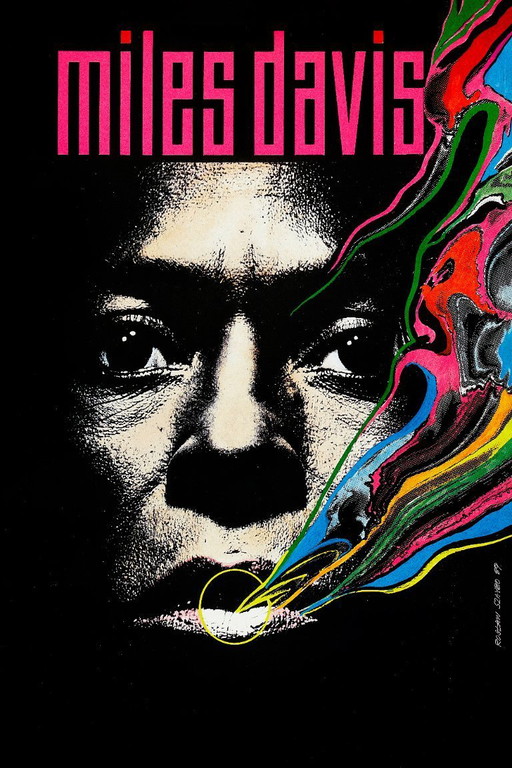 Miles Davis soprannominato "Il Principe delle Tenebre" - Manifesto jazz 1989 - 70 × 100 cm