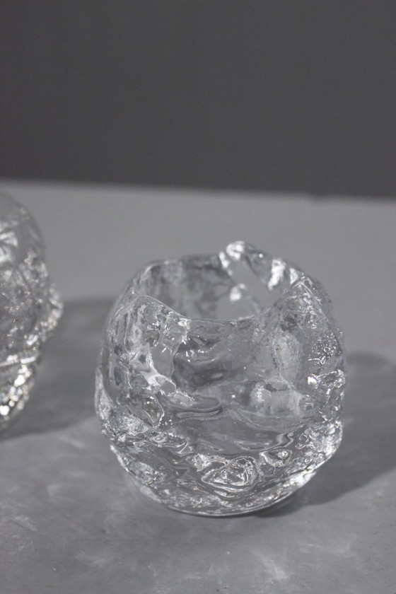 Image 1 of Ann Wolff & Kosta Boda - 2 portavelas de té Snowball, diseño sueco