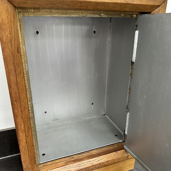 Image 1 of Authentic Consecration Safe / Tabernacle Cabinet in Solid Wood with Gilded Cross – With Key (Mid-20th Century)