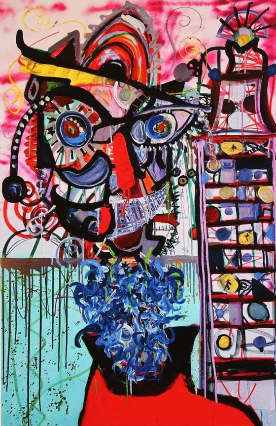 Image 1 of Paul Indrek Kostabi: "Unable To Fall Into The Dream - Edition 2025." Hand-signed, no. 8/25. In excellent condition. Print run of