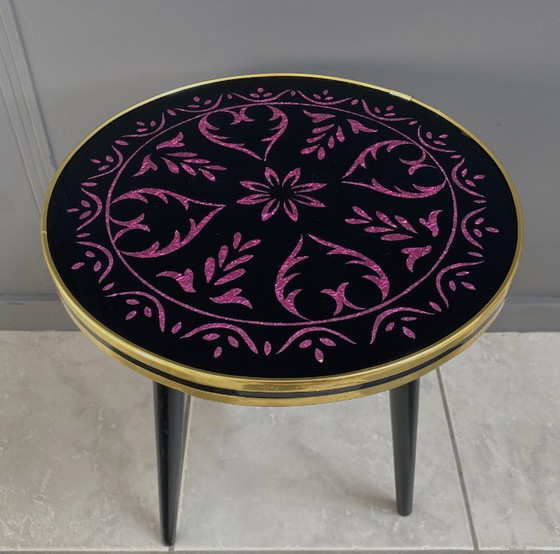 Kleine ronde glazen plantentafel uit de jaren 60 – Glass, Metal (photo 11 of 12)
