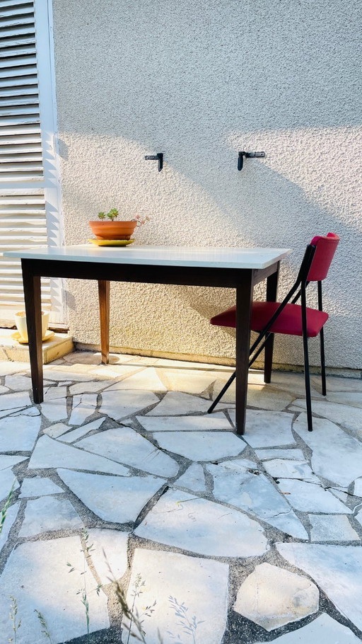 TABLE de Ferme en Chêne Plateau Blanc VINTAGE