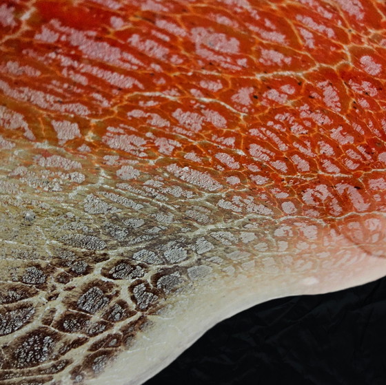 Image 1 of Antieke Oranje Duits Art Deco WMF Ikora Glazen Hanglamp 1930s / glass art deco orange hanging light 