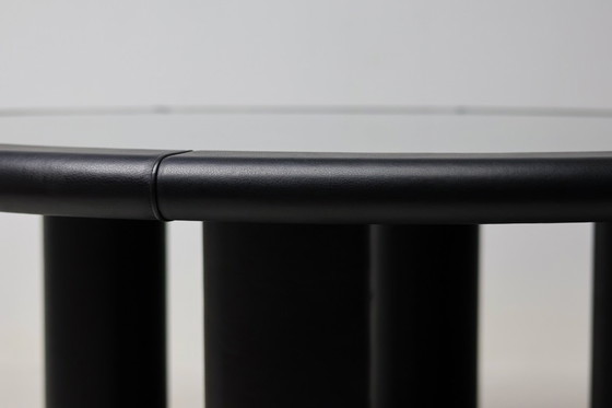 Image 1 of Carlo Bartoli Rossi di Albizzate – Black Leather, Glass Disc, Italian Mastery