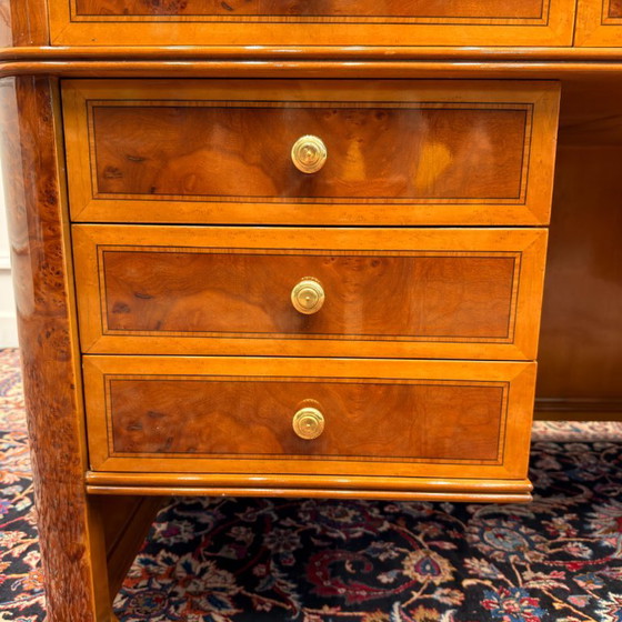 Antique Classic Italian Desk with Back Panel – Wood, Brass (photo 15 of 20)