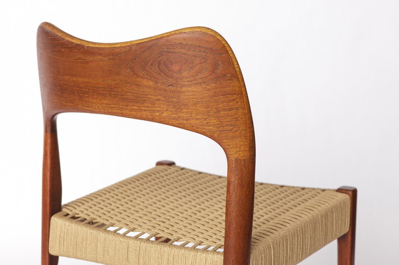 Image 1 of 1 of 8 Arne Hovmand-Olsen Chair for Mogens Kold, Danish Teak & Danish Cord, 1960s Mid-Century Modern