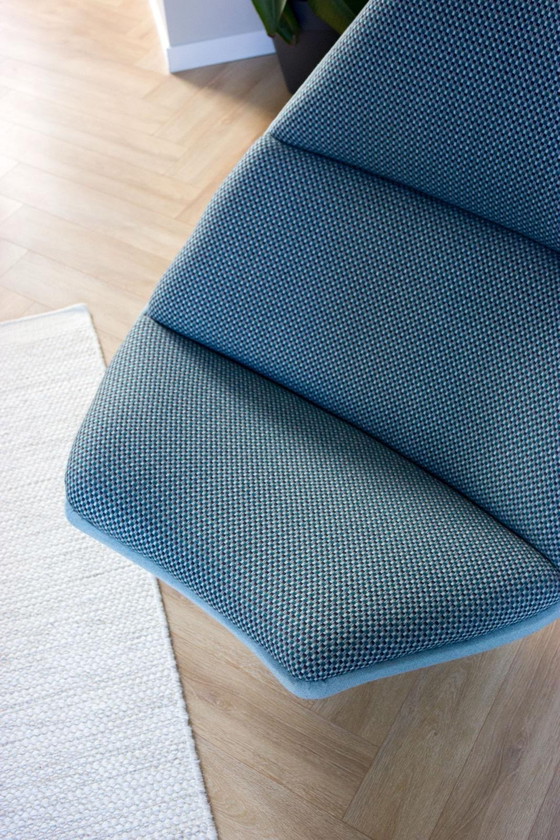 Artifort F510 Newly Upholstered Ploegwool Ploegstof Blue Panama – Armchairs, Metal, Textile (photo 3 of 6)