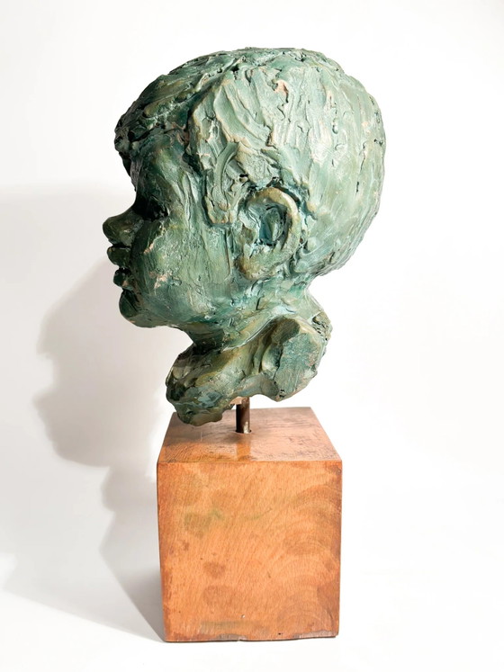 Bruno Bambacaro 1970s Terracotta Bust Sculpture of a Young Man (photo 7 of 15)