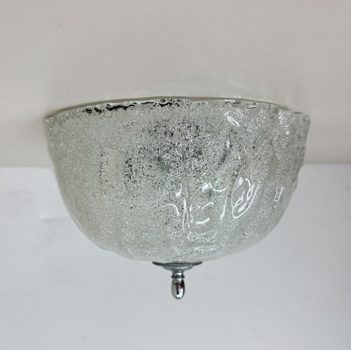 Vintage matglazen plafondlamp , jaren 1970
