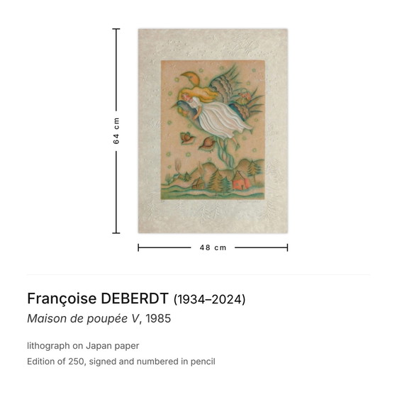 Image 1 of Françoise DEBERDT Maison de poupée V Litografia firmata 1985
