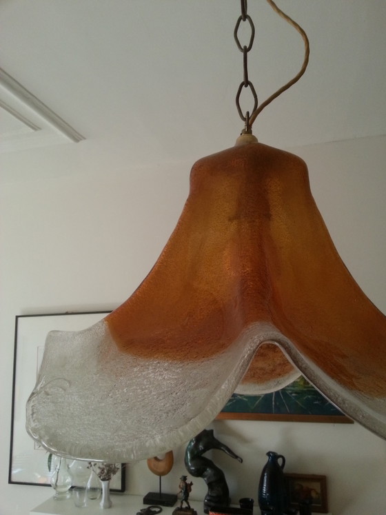 Lampadario Murano Venini Design Luciano Vistosi Mazzega – Lampade a sospensione, Glass, Brass (photo 4 of 12)