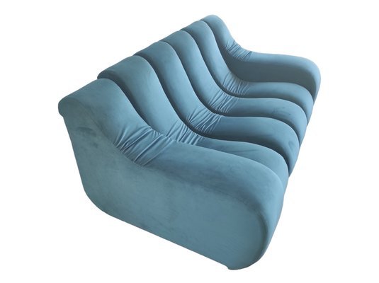 Image 1 of Blauw fluwelen modulaire sofa van B. Voghterr voor Rosenthal, 1970